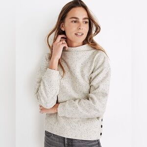 Madewell Donegal Mockneck Side-Button Sweatshirt - Small